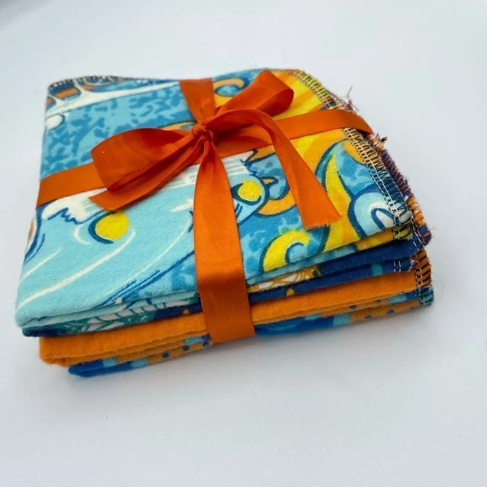 Set of 4 not paper towels napkins ecofriendly green house warming mushroom orang
